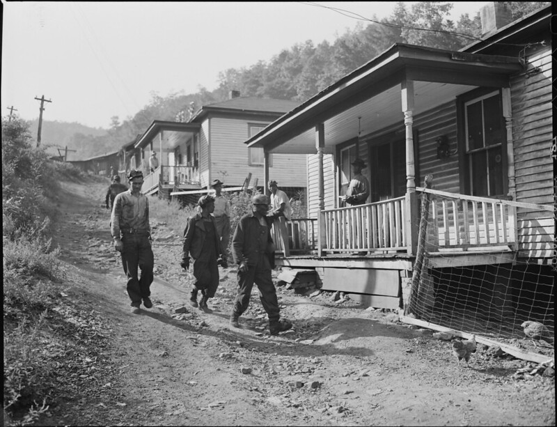 Miners coming home from morning shift, Mullens, West Virginia.