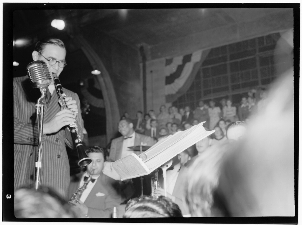 Benny Goodman, Sid Catlett, and Vido Musso together, 400 Restaurant, NYC, late 1940's