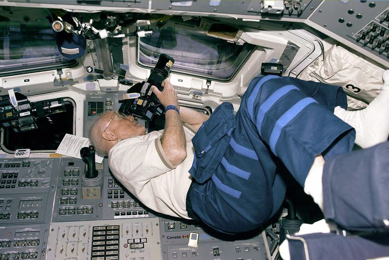John Glenn photographs from Discovery STS-95