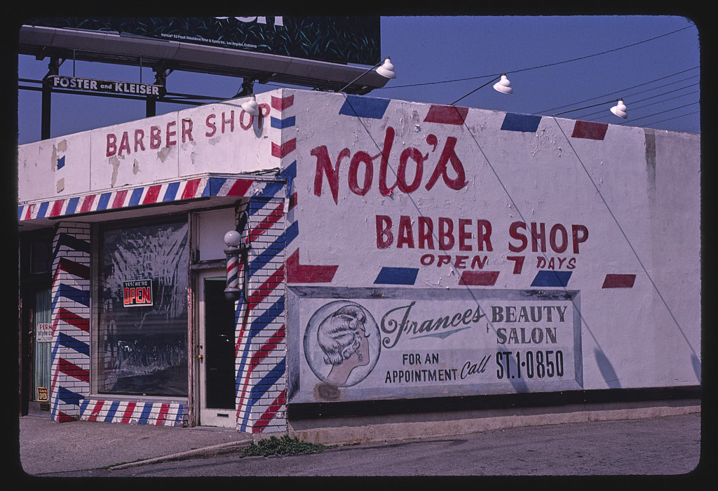 Nolo's Barber Shop, Sepulveda Boulevard, Van Nuys, California, 1981