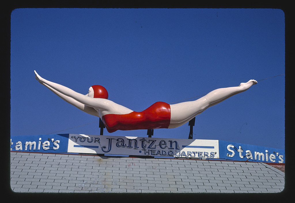 Stamie's Beachwear Jantzen sign, Ocean Avenue, Daytona Beach, Florida, 1990
