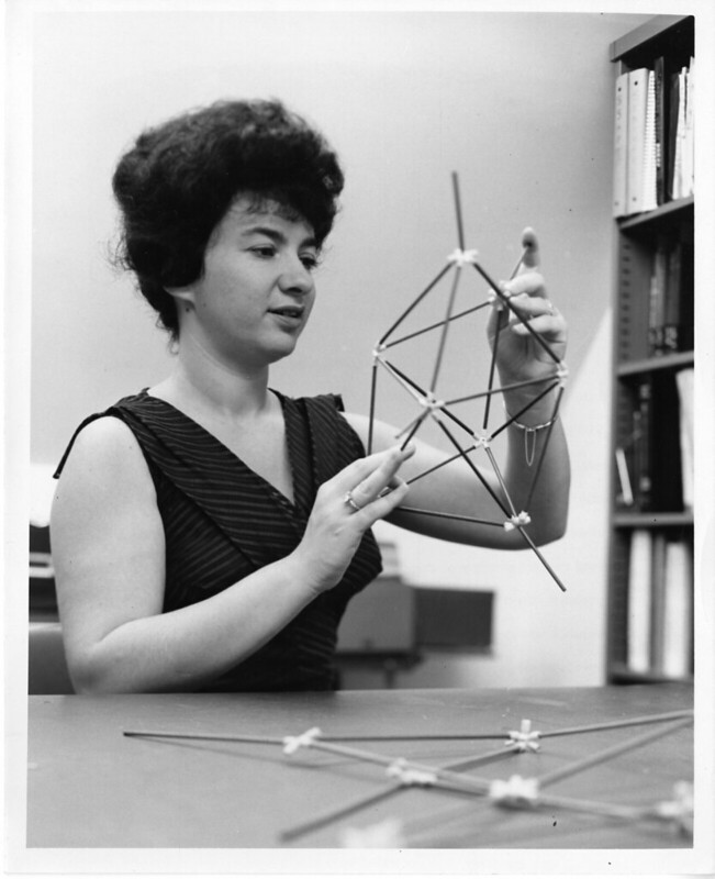 Joyce Jacobson Kaufman with molecular model