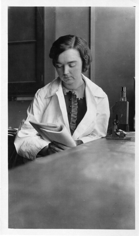 Mary Van Rensselaer Buell in biochemistry lab