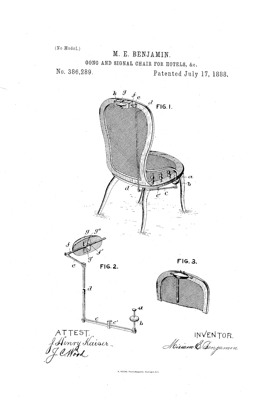 Patent illustration of the Gong and Signal Chair