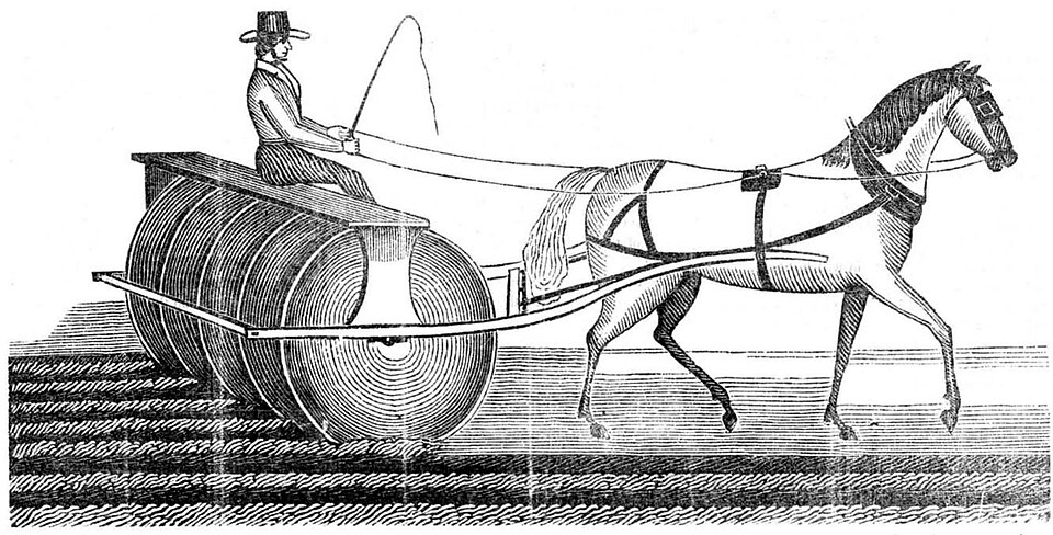 Illustration of a Victorian rotary plough