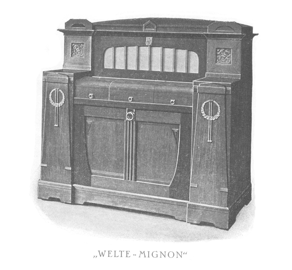 Photo of the Welte-Mignon Kabinett player piano