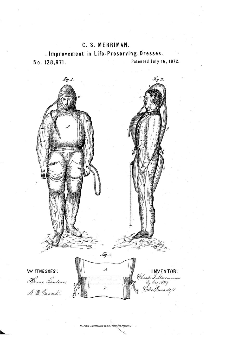 Patent diagram of C.S. Merriman's suit