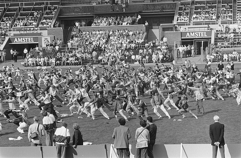 Olympic day aerobic dance event, 1986