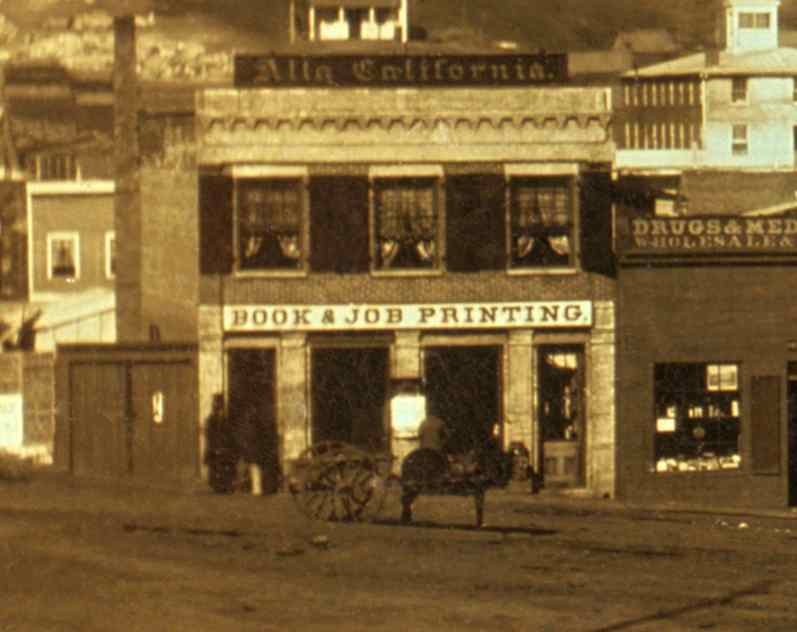 A building in Alta, San Francisco, Gold Rush era