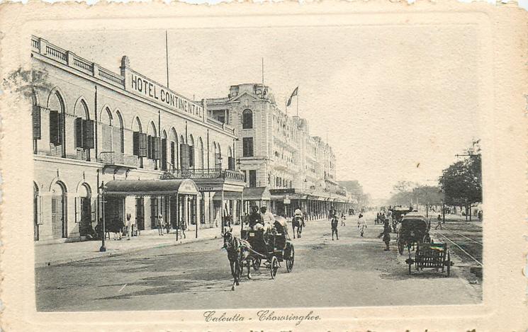 Calcutta street scene, Chowringhee Road, 1916